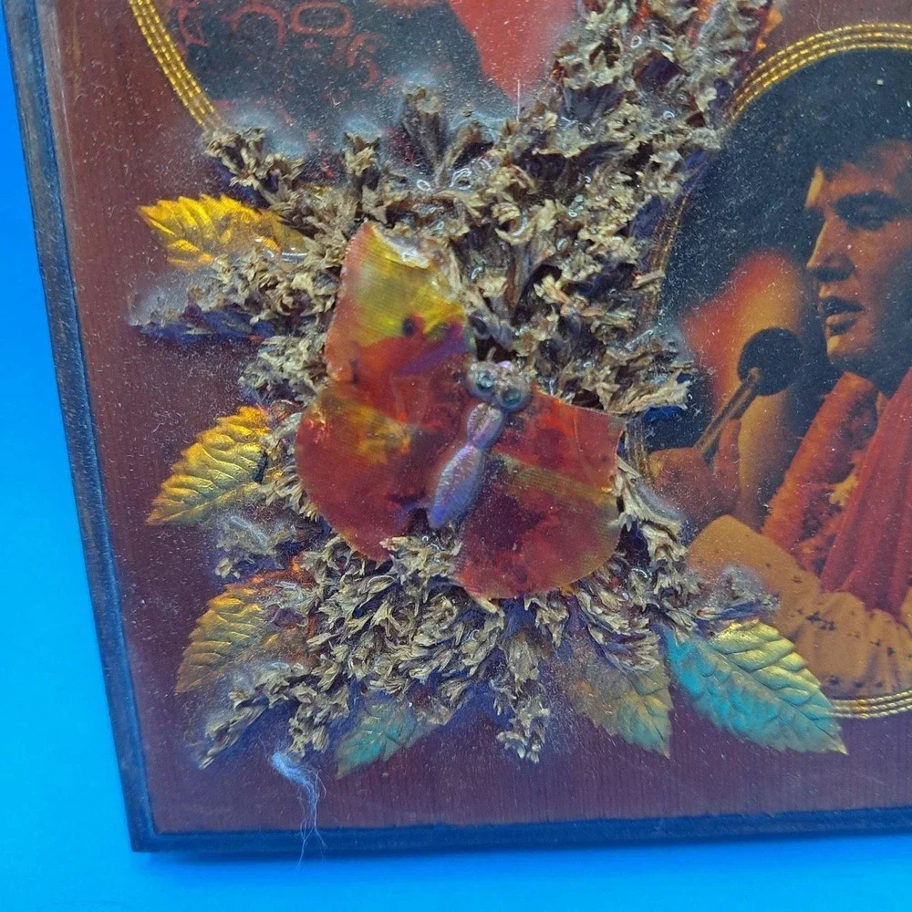 Elvis Presley Plaque Wall Art 3D Floral Memories Are Forever 7x5‎ Vintage Decor